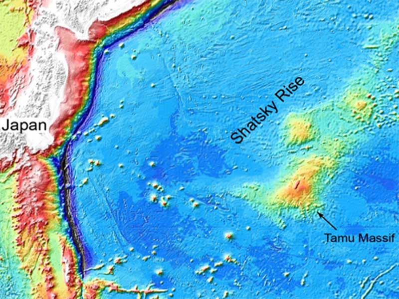 जापानको पूर्वतर्फको प्रशान्त महासागरमा रहेको रहस्यमय ज्वालामुखी पहाड – तमु मस्सीफ