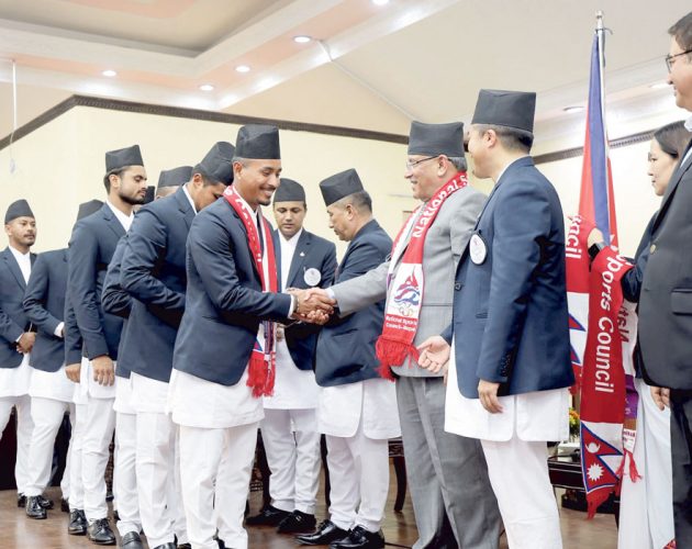 एसियाडमा सहभागी टोलीको प्रधानमन्त्रीद्वारा बिदाइ