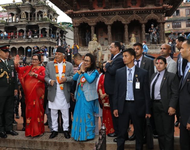 राष्ट्रपति पौडेलद्वारा कृष्ण मन्दिरमा पूजाआराधना